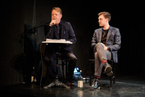 Foto von der BFFS Veranstaltung zum Thema Altersvorsorge mit Alexander Martschewski und dem Schauspieler und Moderator Roland Wolf